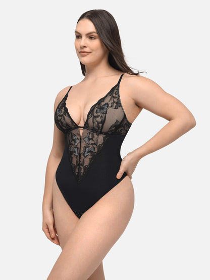 MyCurve Lace Shapewear Thong Shaping Bodysuit