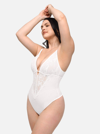 MyCurve Lace Shapewear Thong Shaping Bodysuit