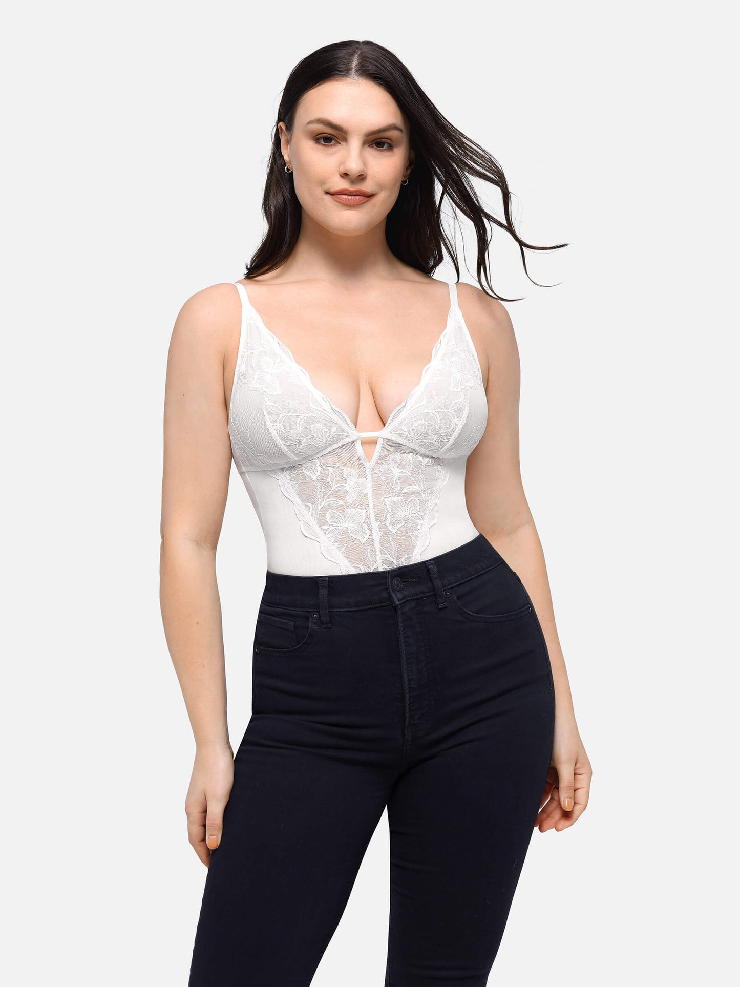 MyCurve Lace Shapewear Thong Shaping Bodysuit