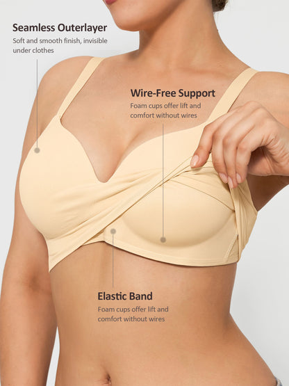 MyCurve Wireless Push-Up Seamless Full Coverage Bra Bundle
