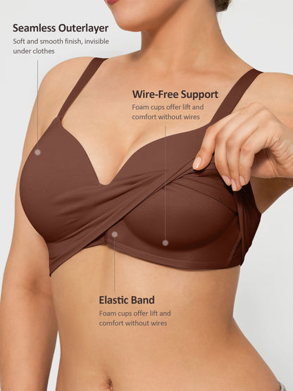 MyCurve 1 V Neck Shaping Bodysuit + 1 Push-Up Seamless Bra