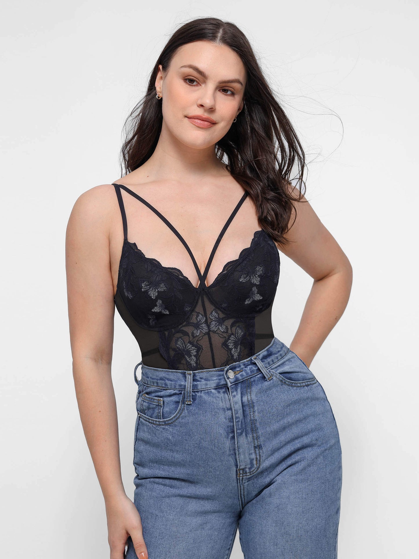 MyCurve Lace Smooth Thong Shaping Bodysuit