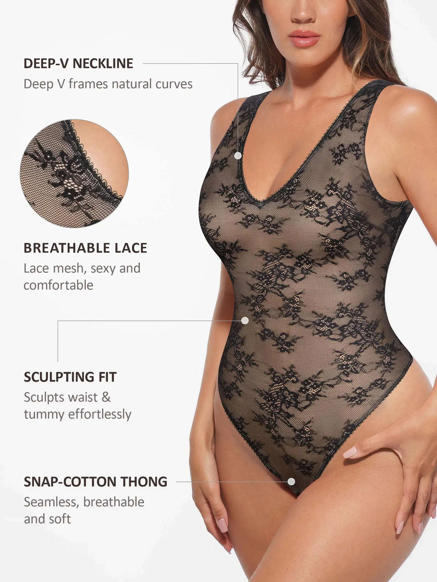 MyCurve Seamless Lightweight Lace Bodysuit