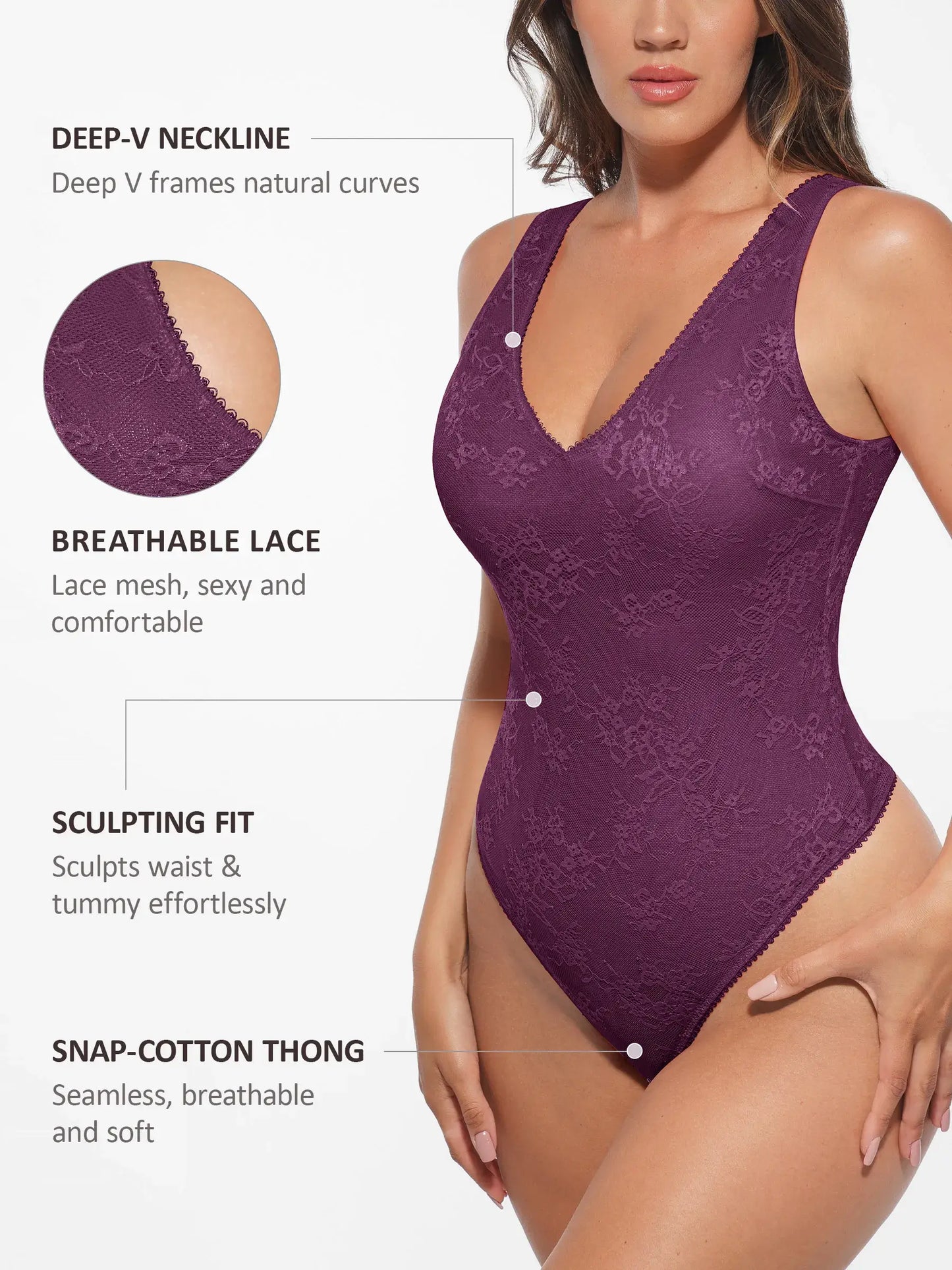 MyCurve Seamless Lightweight Lace Bodysuit