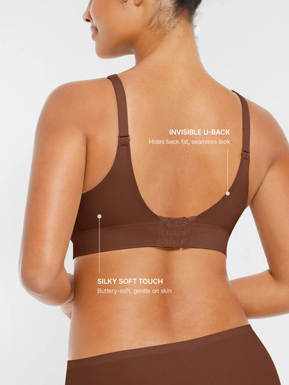 MyCurve Wireless Seamless Push-Up V-neck Bra