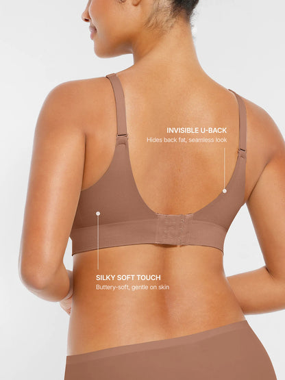 MyCurve Wireless Seamless Push-Up V-neck Bra